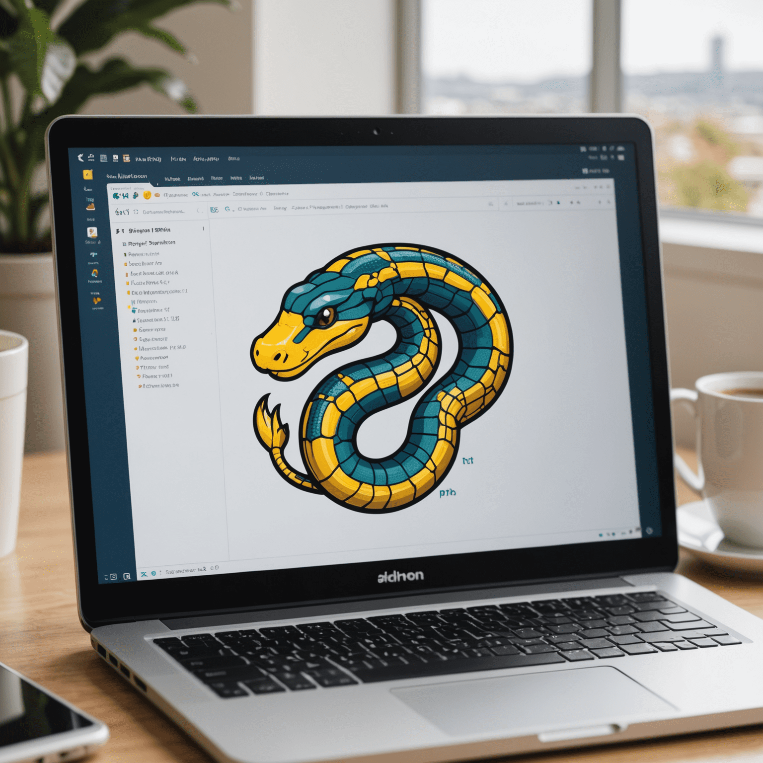 Изображение, показывающее код Python на экране компьютера с логотипом Python